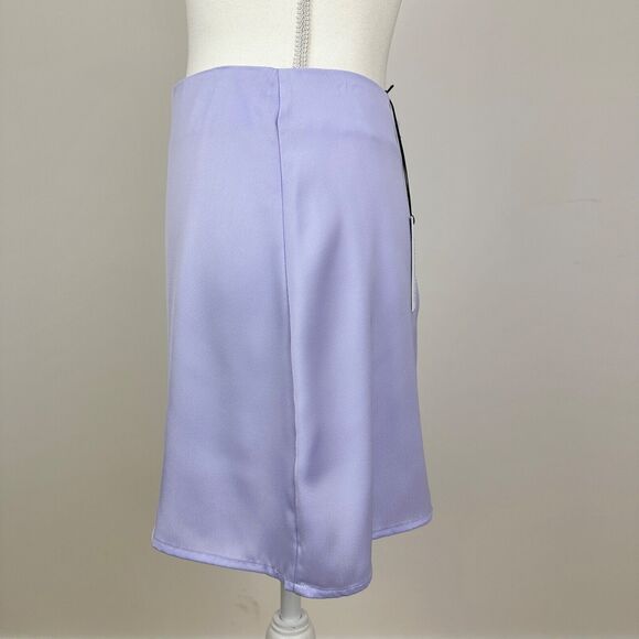 WeWoreWhat Mini Slip Skirt Satin Charmeuse Purple Minimalist High Waist XS NWT - Picture 5 of 9